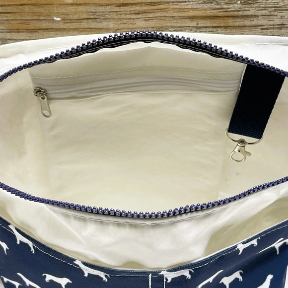 Recycled Sail Cloth Lab Dog Womens Crossbody Bag Handmade - Picture 4 of 7
